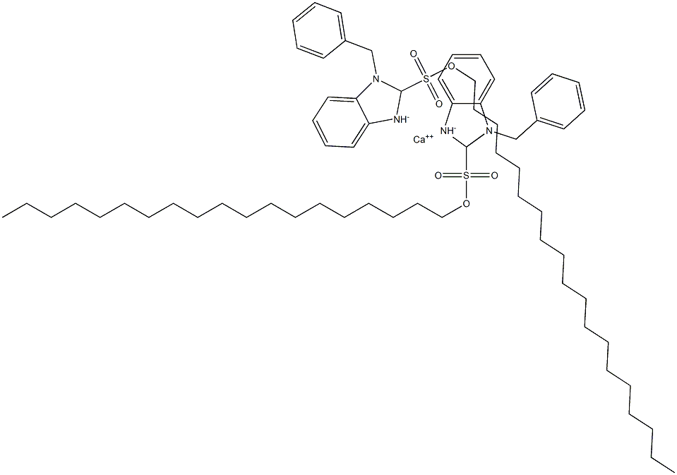 Bis(1-benzyl-2,3-dihydro-2-nonadecyl-1H-benzimidazole-2-sulfonic acid)calcium salt 结构式