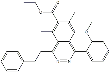 1-(2-Methoxyphenyl)-4-(2-phenylethyl)-5,7-dimethylphthalazine-6-carboxylic acid ethyl ester 结构式