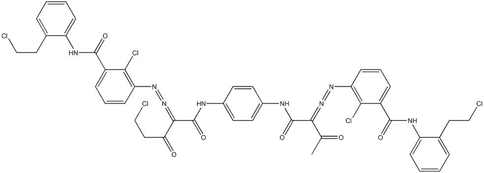 3,3'-[2-(Chloromethyl)-1,4-phenylenebis[iminocarbonyl(acetylmethylene)azo]]bis[N-[2-(2-chloroethyl)phenyl]-2-chlorobenzamide] 结构式