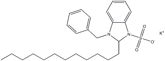 1-Benzyl-2,3-dihydro-2-dodecyl-1H-benzimidazole-3-sulfonic acid potassium salt 结构式
