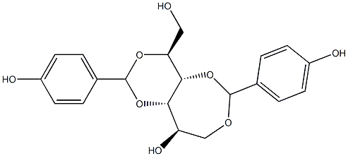 1-O,4-O:3-O,5-O-Bis(4-hydroxybenzylidene)-L-glucitol 结构式