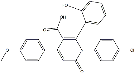 1-(4-Chlorophenyl)-6-(2-hydroxyphenyl)-4-(4-methoxyphenyl)-2-oxo-1,2-dihydropyridine-5-carboxylic acid 结构式