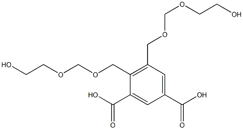 4,5-Bis(6-hydroxy-2,4-dioxahexan-1-yl)isophthalic acid 结构式