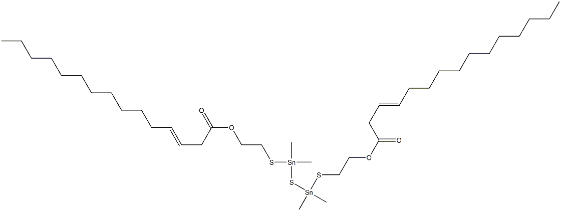 Bis[dimethyl[[2-(2-tetradecenylcarbonyloxy)ethyl]thio]stannyl] sulfide 结构式