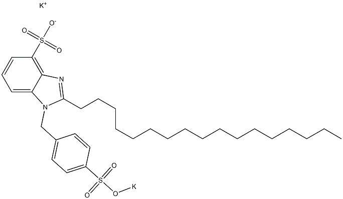 1-[4-(Potassiooxysulfonyl)benzyl]-2-heptadecyl-1H-benzimidazole-4-sulfonic acid potassium salt 结构式