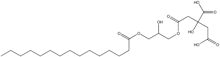 Citric acid dihydrogen 1-(2-hydroxy-3-pentadecanoyloxypropyl) ester 结构式