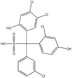 (3-Chlorophenyl)(2-chloro-4-hydroxyphenyl)(3,4-dichloro-6-hydroxyphenyl)methanesulfonic acid 结构式