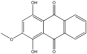 2-Methoxy-1,4-dihydroxy-9,10-anthraquinone 结构式