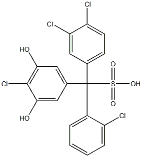 (2-Chlorophenyl)(3,4-dichlorophenyl)(4-chloro-3,5-dihydroxyphenyl)methanesulfonic acid 结构式