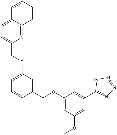 2-[3-[3-(1H-Tetrazol-5-yl)-5-methoxyphenoxymethyl]phenoxymethyl]quinoline 结构式