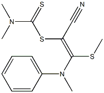 Dimethyldithiocarbamic acid [1-cyano-2-(N-methylanilino)-2-methylthiovinyl] ester 结构式
