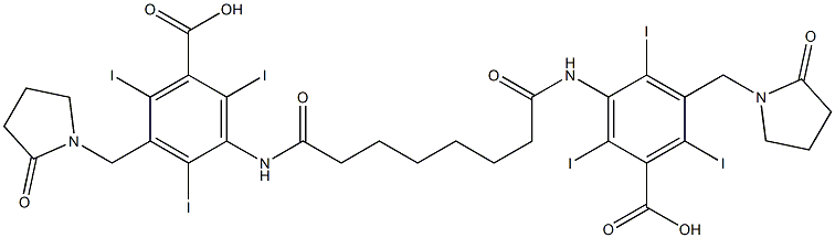 3,3'-(Suberoyldiimino)bis[5-[(2-oxo-1-pyrrolidinyl)methyl]-2,4,6-triiodobenzoic acid] 结构式