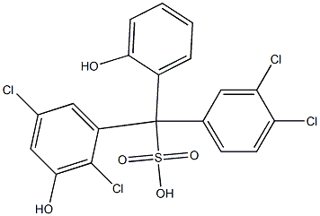 (3,4-Dichlorophenyl)(2,5-dichloro-3-hydroxyphenyl)(2-hydroxyphenyl)methanesulfonic acid 结构式
