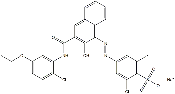 2-Chloro-6-methyl-4-[[3-[[(2-chloro-5-ethoxyphenyl)amino]carbonyl]-2-hydroxy-1-naphtyl]azo]benzenesulfonic acid sodium salt 结构式