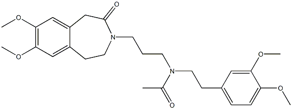 4,5-Dihydro-7,8-dimethoxy-3-[3-[N-acetyl-2-(3,4-dimethoxyphenyl)ethylamino]propyl]-1H-3-benzazepin-2(3H)-one 结构式