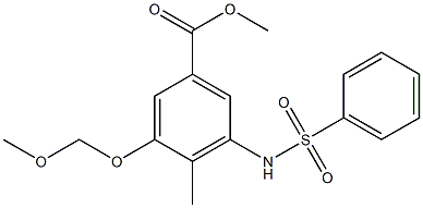 3-Methoxymethoxy-4-methyl-5-phenylsulfonylaminobenzoic acid methyl ester 结构式