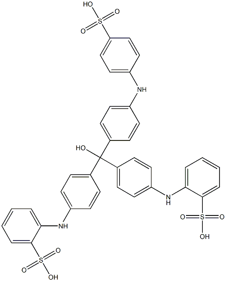 2,2'-[[4-(4-Sulfophenylamino)phenyl]hydroxymethylenebis(4,1-phenyleneimino)]bis(benzenesulfonic acid) 结构式