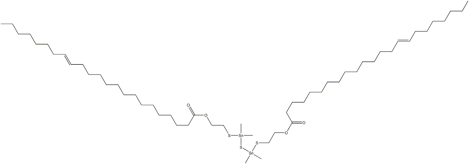 Bis[dimethyl[[2-(14-docosenylcarbonyloxy)ethyl]thio]stannyl] sulfide 结构式