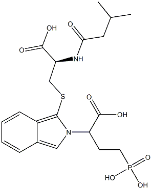 S-[2-(3-Phosphono-1-carboxypropyl)-2H-isoindol-1-yl]-N-isovaleryl-L-cysteine 结构式