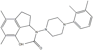 2,3-Dihydro-3-[[4-(2,3-dimethylphenyl)-1-piperazinyl]acetylamino]-5,7-dimethyl-1H-inden-4-ol 结构式