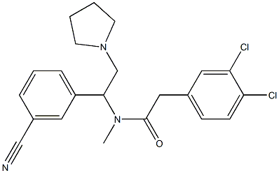 3,4-Dichloro-N-methyl-N-[1-(3-cyanophenyl)-2-(1-pyrrolidinyl)ethyl]benzeneacetamide 结构式