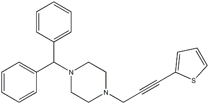 1-Diphenylmethyl-4-[3-(2-thienyl)-2-propynyl]piperazine 结构式