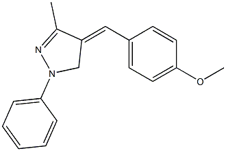 1-Phenyl-3-methyl-4,5-dihydro-4-(4-methoxybenzylidene)-1H-pyrazole 结构式