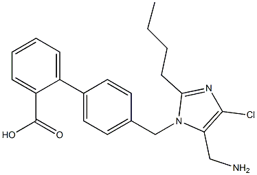 4'-[[2-Butyl-4-chloro-5-aminomethyl-1H-imidazol-1-yl]methyl]-1,1'-biphenyl-2-carboxylic acid 结构式