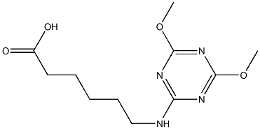 6-[(4,6-Dimethoxy-1,3,5-triazin-2-yl)amino]hexanoic acid 结构式