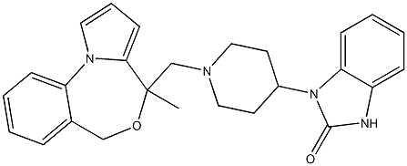 1,3-Dihydro-1-[1-[(4-methyl-4H,6H-pyrrolo[1,2-a][4,1]benzoxazepin-4-yl)methyl]piperidin-4-yl]-2H-benzimidazol-2-one 结构式