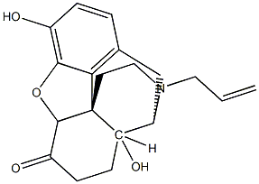 (-)-4,5-Epoxy-3,14-dihydroxy-17-(2-propenyl)morphinan-6-one 结构式