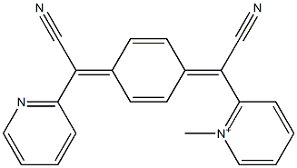 2-[[4-[(2-Pyridinyl)cyanomethylene]-2,5-cyclohexadien-1-ylidene]cyanomethyl]-1-methylpyridin-1-ium 结构式