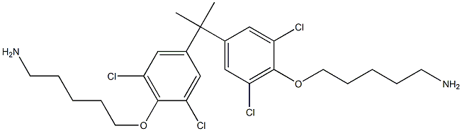 2,2-Bis[3,5-dichloro-4-(5-aminopentyloxy)phenyl]propane 结构式