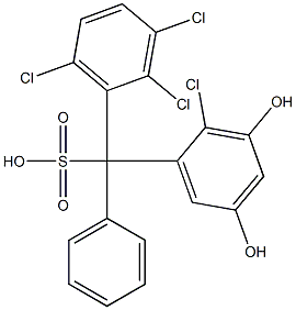 (2-Chloro-3,5-dihydroxyphenyl)(2,3,6-trichlorophenyl)phenylmethanesulfonic acid 结构式