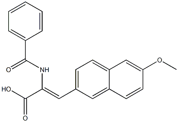 (Z)-2-Benzoylamino-3-(6-methoxy-2-naphthalenyl)acrylic acid 结构式