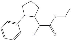 2-Fluoro-2-(2-phenylcyclopentan-1-yl)acetic acid ethyl ester 结构式