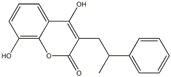 8-Hydroxy-3-(2-phenylpropyl)-4-hydroxy-2H-1-benzopyran-2-one 结构式
