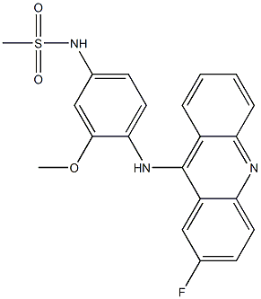 N-[4-(2-Fluoro-9-acridinylamino)-3-methoxyphenyl]methanesulfonamide 结构式