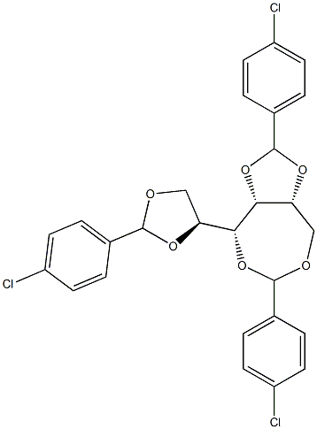 1-O,2-O:3-O,6-O:4-O,5-O-Tris(4-chlorobenzylidene)-D-glucitol 结构式