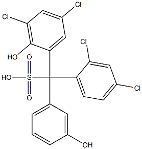 (2,4-Dichlorophenyl)(3,5-dichloro-2-hydroxyphenyl)(3-hydroxyphenyl)methanesulfonic acid 结构式