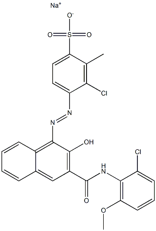 3-Chloro-2-methyl-4-[[3-[[(2-chloro-6-methoxyphenyl)amino]carbonyl]-2-hydroxy-1-naphtyl]azo]benzenesulfonic acid sodium salt 结构式