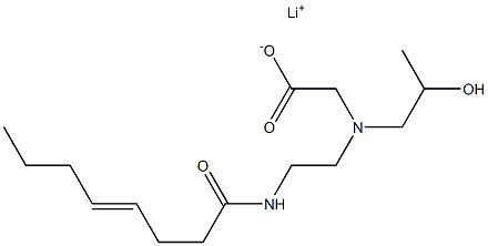 N-(2-Hydroxypropyl)-N-[2-(4-octenoylamino)ethyl]aminoacetic acid lithium salt 结构式