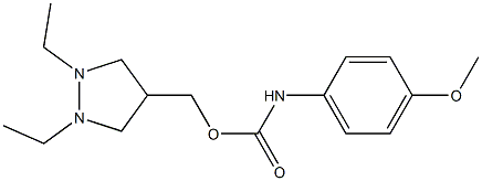 4-Methoxyphenylcarbamic acid 1,2-diethylpyrazolidin-4-ylmethyl ester 结构式