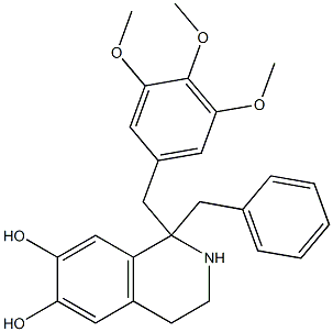 1-Benzyl-1-(3,4,5-trimethoxybenzyl)-6,7-dihydroxy-1,2,3,4-tetrahydroisoquinoline 结构式