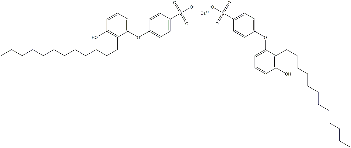 Bis(3'-hydroxy-2'-dodecyl[oxybisbenzene]-4-sulfonic acid)calcium salt 结构式