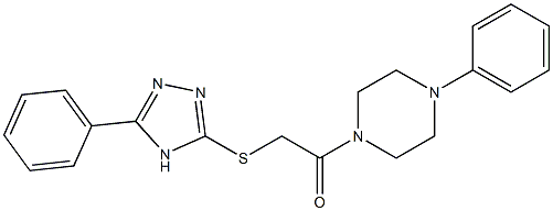 2-[[5-Phenyl-4H-1,2,4-triazol-3-yl]thio]-1-(4-phenylpiperazino)ethanone 结构式