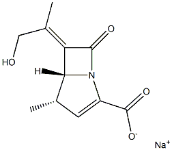 (4S,5R)-6-[(E)-1-(Hydroxymethyl)ethylidene]-4-methyl-7-oxo-1-azabicyclo[3.2.0]hept-2-ene-2-carboxylic acid sodium salt 结构式
