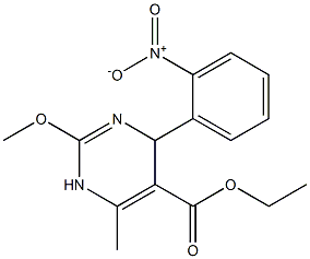 1,4-Dihydro-2-methoxy-4-(2-nitrophenyl)-6-methylpyrimidine-5-carboxylic acid ethyl ester 结构式