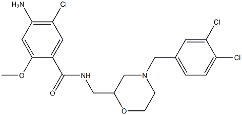 4-Amino-5-chloro-2-methoxy-N-[[4-(3,4-dichlorobenzyl)-2-morpholinyl]methyl]benzamide 结构式