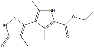 3,5-Dimethyl-4-(4-methyl-5-oxo-3-pyrazolin-3-yl)-1H-pyrrole-2-carboxylic acid ethyl ester 结构式